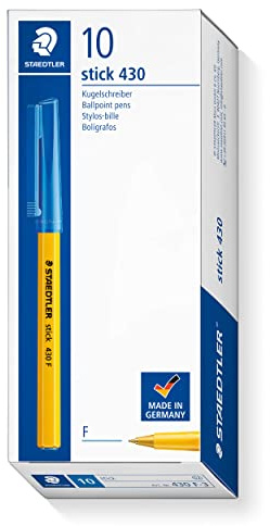 STAEDTLER Stick 430 F-3 kulspetspenna fin spets – blå (låda med 10)