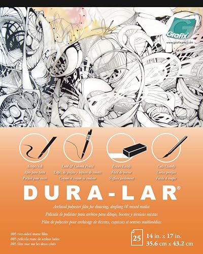 Grafix Dura-Lar Film, .005 in, Matte, 14 x 17 in, Pad