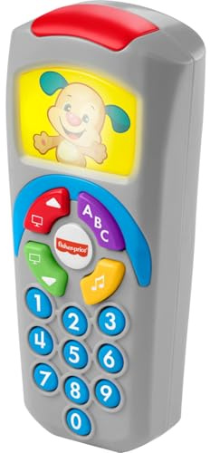 Fisher-Price Laugh & Learn Baby Learning Toy Puppy’S Remote Pretend Tv Control With Music And Lights For Ages 6+ Months
