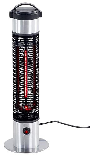 Chauffage d'Extérieur Electrique Court 19 x 19 x 64 cm Halogène à Infrarouge 800 W avec Câble de 180 cm Beliani