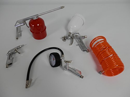 Dirty Pro Tools™ 5 Piece Air Compressor Kit Spray Gun Air Line Accessories Tools Air Hose