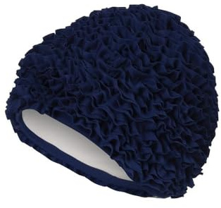 Fashy, Cuffia da Bagno Donna con Ruches, Blu (Marine), Taglia Unica