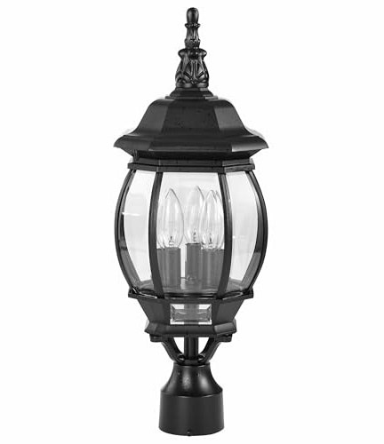 Nuvo 3 Light - 21 in. Post Lantern - Clear Beveled Glass