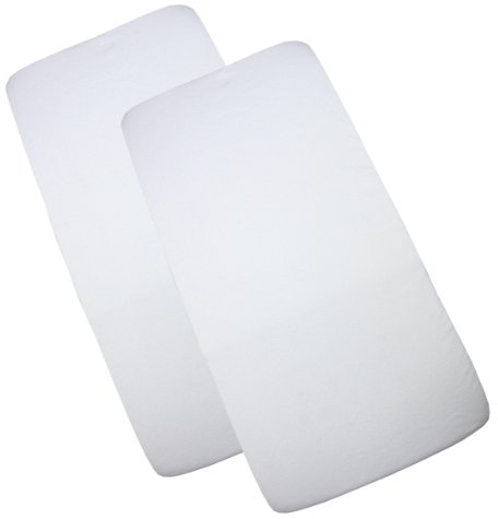 BabyPrem Wiege Bettchen Spannbettlaken 2 Farbige Baumwolle 90 x 40cm 2 WEIß