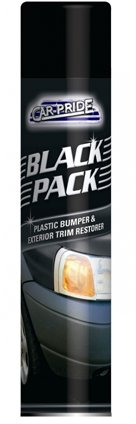 Car Pride - Spray restaurador y limpiador negro para parachoques de plástico y embellecedores exteriores.