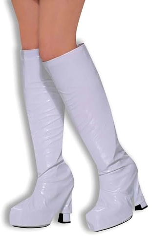 Bristol Novelty Surbottes Blanches Style années 60, BA309, White, Taille Unique Halloween