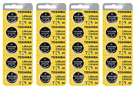Toshiba CR2032 Battery 3V Lithium Coin Cell (20 Batteries)