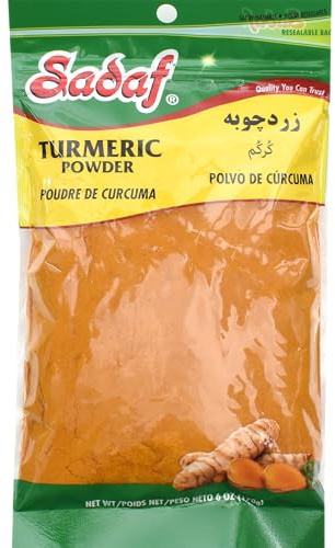 Sadaf Turmeric Powder - Turmeric Powder for Cooking and Food Flavoring - Ground Turmeric Powder - Seasoning and Spices - Middle Eastern Cuisine - Kosher - 6 Oz Resealable Bag
