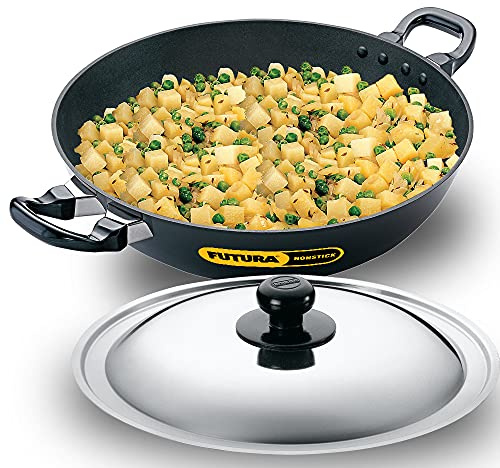 HAWKINS Futura Nonstick Kadhai 4 L, 30 cm, 3.25 mm with SS lid