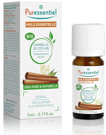 Puressentiel – Huile Essentielle Cannelle de Ceylan BIO – Contribue à la défense antivirale – 100% pure et naturelle – HEBDD – Cinnamum verum – 5 ml