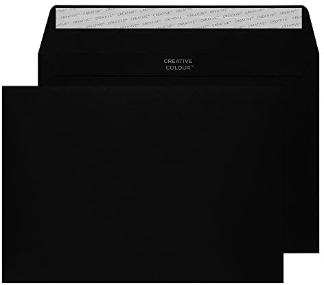 Blake Colour | schwarze Briefumschläge C5 (162 x 229 mm) | 25 Stück | 120 g/m² | FSC-zertifiziert | selbstklebend | umschläge Schwarz | Bastelset | Bürobedarf | Farbige Umschläge/Kuvert (45314)