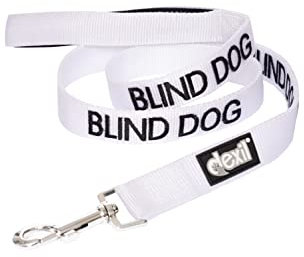 Dexil BLIND DOG (Dog Has Limited/No Sight) White Colour Coded 60cm 1.2m 1.8m Luxury Neoprene Padded Handle Dog Leads PREVENTS Accidents By Warning Others Of Your Dog In Advance (1.2m)