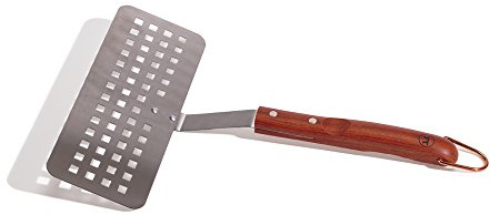 Outset Rosewood Collection Slotted Fish Spatula, Stainless Steel, 1.5 x 10 x 15 inches