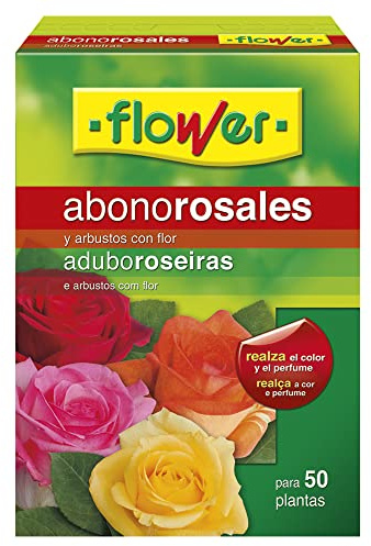 Flower - Abono Granulado para Rosales y Arbustos | Mejora Color y Perfume | Con Magnesio y Azufre | Para 50 Plantas | Fácil de Usar, 7x18x25.5 cm, Abono Sólido