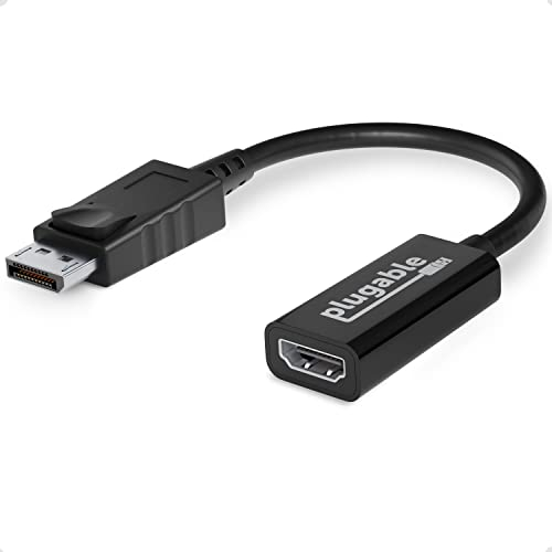Plugable Active DisplayPort to HDMI Adapter, Driverless Connect any DisplayPort-Enabled PC or Tablet to an HDMI Monitor, TV or Projector for Ultra-HD Streaming (HDMI 2.0 up to 4K 3840x2160 @60Hz)