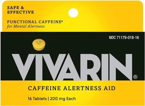 Vivarin, Caffeine Pills, 200mg Caffeine in Each Tablet, Safely and Effectively Helps You Stay Awake, Alertness Aid, Energy Supplement, 16 Tablets - 12 Pack