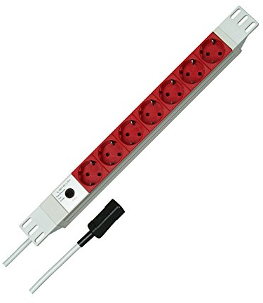 Kopp 931704011 PROFIversal 7-fach mit Schutzk.-Std., 2 m, wiederanschließbar mit Kaltgerätestecker, 250 VAC, 10 Amp