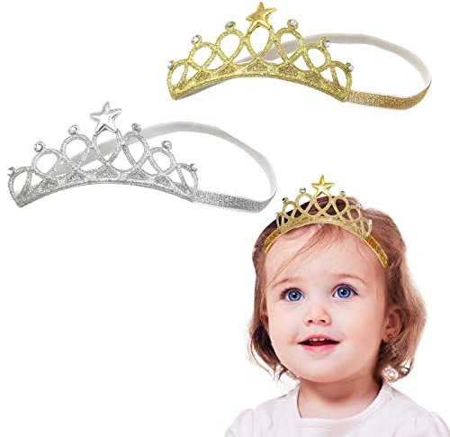 SwirlColor 2X Bambini Ragazze Principessa Corone Fasce Hairband Accessori per Capelli