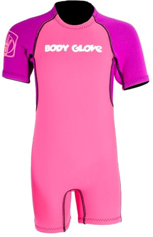 Body Glove Child's Back Zip Pro 3 Spring Suit, Violet/Pink - Kids Suit Girls Swim Wear Shorty