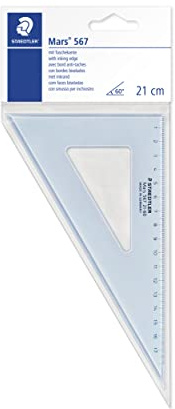Staedtler 567 21-60 Zeichendreieck (21cm, 60/30), transluzentes blau, 21 cm