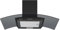 Cookology CGL900BK/A Cooker Hood Chimney Kitchen Extractor Fan 90cm, Recirculating & Ducting Wall Mounted, Curved Glass, Energy Rating A, 3 Speed Settings, LED, Adjustable Height - Black
