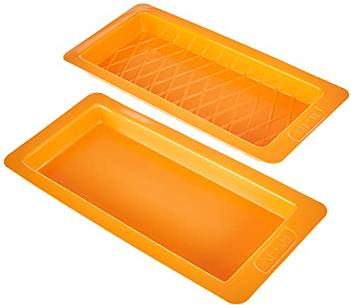 Ibili 793500 - Confezione con 2 stampi per Torrone (con Fondo a Liscio o a Rombi) in polietilene