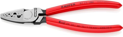 Knipex 97 71 180 Crimping Pliers for end sleeves 0,25-2,5mm with soft handle VDE-tested