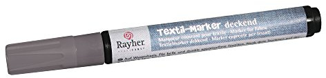 RAYHER HOBBY 35000606 Textil de Marcador Opaco, Punta Redonda de 2 – 4 mm, con válvula, Plata