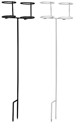 Decko Outdoor 30252 Heavy Duty Double Beverage Holder, White/Black, 2-Pack