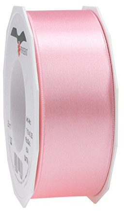 PRÄSENT C.E. Pattberg Satin Hellrosa, 25 m Satinband zum Einpacken von Geschenken, 40 mm Breite, Geschenkband zum Dekorieren & Basteln, Dekoband, Anlass