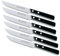 Marsvogel - 6er Pack Gemüsemesser Set - gerade Klinge mit doppelten Hohlschliff und Feinzahnung - Griffe schwarz weiß geschichtet - Made in Solingen