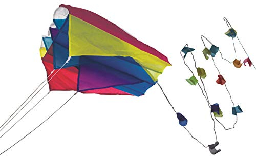 Paul Günther 1189 - Mini Parafoil blau, farbenprächtiger Drachen für die Hosentasche, mit lichtechtem Segel, kann bequem in der Tasche verstaut werden, ca. 60 x 51 cm