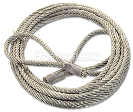 Fastmaster-Shop ANSCHLAGSEIL 10mm ÖSE - ÖSE Tragfähigkeit: 1000kg NL = 20m, Kranseil Hebeseil Drahtseil Stahlseil