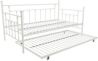 DHP Furniture Manila Metal Daybed/Trundle White Single