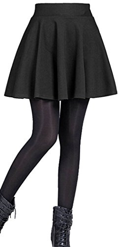 Emma & Giovanni - Gonna Corta Svasata (S a XL) - Donna (Nero, EU44-46)