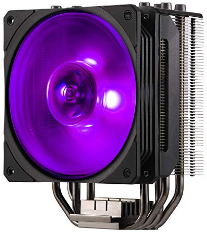 Cooler Master Hyper 212 RGB Black Edition Cooling System - Stylish, Colourful and Precise - 4 Continuous Direct Contact Heat Pipes with Fins, SF120R RGB Fan