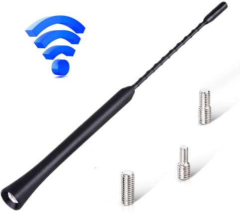 Antena de Radio de Coche, SI-A0984 Antena Universal de 9 Pulgadas Antena de transmisión anidada reemplazable a Prueba de Ruido con Tornillos