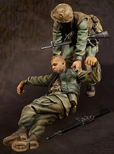 Risjc 1:35 Vietnamkrieg US-Soldaten retteten ihre Kameraden in Resin Soldatenmodell (2 Personen) unbemalt und unmontiert Miniaturmodellbausatz/R10017