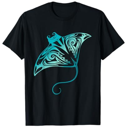 Chemise hawaïenne à motif de raie manta tribale hawaïenne pour amoureux des requins T-Shirt