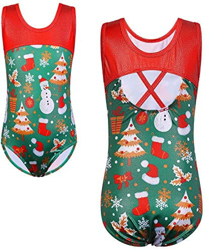 HUAANIUE Justaucorps de ballet sans manches pour fille - Justaucorps de gymnastique long - Justaucorps de danse tiedye - Vêtements de sport - Bleu et noir - Robe de ballet pour enfants, 6 sans manches