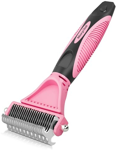 morpilot Katzen Bürste für schonende präzise Haarentfernung Geeignet als Katzenbürste Langhaar Katzenbürste Kurzhaar gegen Verfilzungen Angenehm massierende Unterfellbürste Hunde Rosa