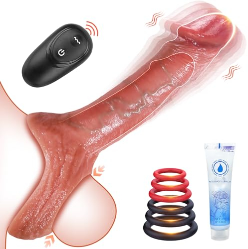 Male Sex Toys 2.6'' Penis Sleeve - Sex Toys Penis Extender with 10 Vibrating Modes, Adult Toys Vibrating Cock Ring with Remote Control, Sex Toys for Men Penis Ring Cock Sleeve for Erection Extension