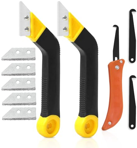 enlèvement des joints Scie à main pour joints de carrelage Nettoyeur de joints coudé 2 nettoyeurs de carrelage avec 7 lames de rechange racloir pour nettoyeur avec 2 lames