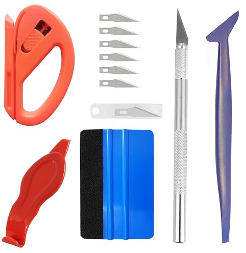 NewL 10 PZ Automotive Vinyl Film Tool Kit, Finestra Film Installazione Tools Wrap Squeegee Wallpaper Levigatura Strumento Feltro Squeegee Hard Scraper Vinyl Trimming Tool
