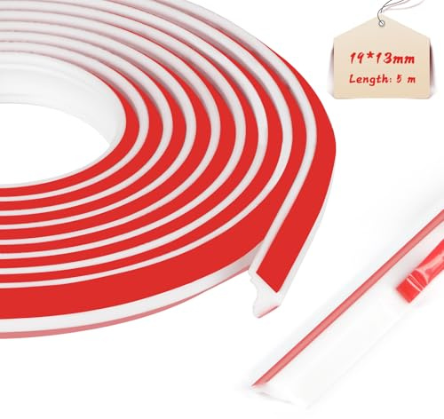 LALAGO Dekorativa vägglister, stuckaturremsor av polystyren, flexibel självhäftande gjutning, skumhörngjutningsrulle, hörnväggsjusteringsremsa (5 m, 19 x 13 mm, vit)