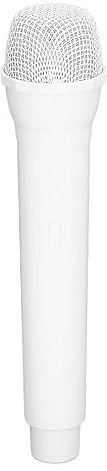 Accesorio de micrófono, ligero y portátil, micrófono falso ABS para cosplay, simulación de práctica del habla, actuaciones en escenario, negro, material (Blanco)