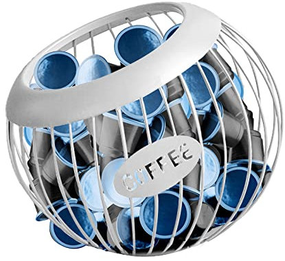 Yolispa Coffee Pod Holder Large Capacity Espresso Capsule Organizer Coffee Pod Storage Basket (White)