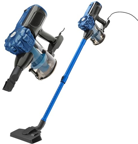 Proficare, 2in1 Staubsauger PC-BS3133-Blue, Handstaubsauger und kabelgebundener Besen, 600 W, HEPA-Filter, Teleskoprohr 47-77 cm, Hartbodenbürste, Wandhalterung inklusive
