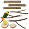 VGECEE 8 Stück Vogelspielzeug Holz Natur Sitzstangen Wellensittich Sitzstangen Naturholz Vogel Sitzstangen Spielzeug Vogelständer aus Holz Vogelkäfig Zubehör ür Wellensittich Kanarienvogel