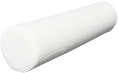 Rund cylinderkudde för sömn – 10x50 20x70cm Bekväm och mjuk cylindrisk bolster tvättbart överdrag– Kudde för stöd av ländrygg, nacke och ben för säng, soffa, yoga(Vit,15x60cm/6x24in)